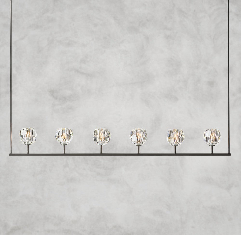 Boule De Cristal Clear Glass Linear Chandelier 48", 60"